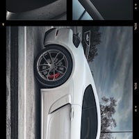 a series of photos of a white sports car